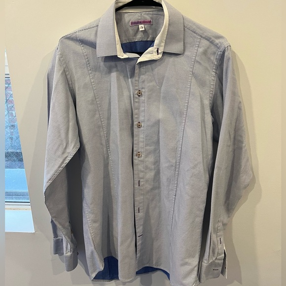 Coton Doux Men’s dress shirt with blue dots! - Picture 1 of 2